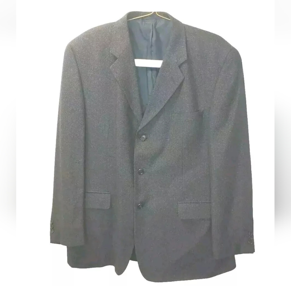 Alexandre London Saville Row Wool Silk Sports Coat Men US 50 Blue Blazer Jacket